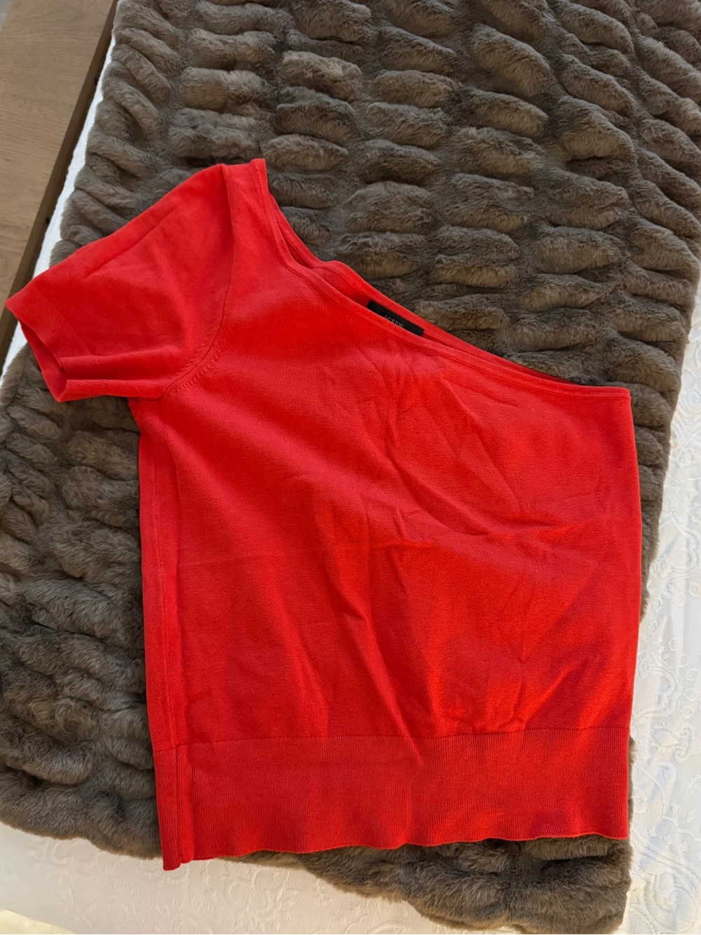 J. Crew Red-orange One-Shoulder Women’s Top